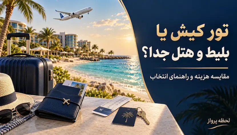 تور کیش یا رزرو جداگانه بلیط و هتل؛ مقایسه هزینه و راهنمای انتخاب